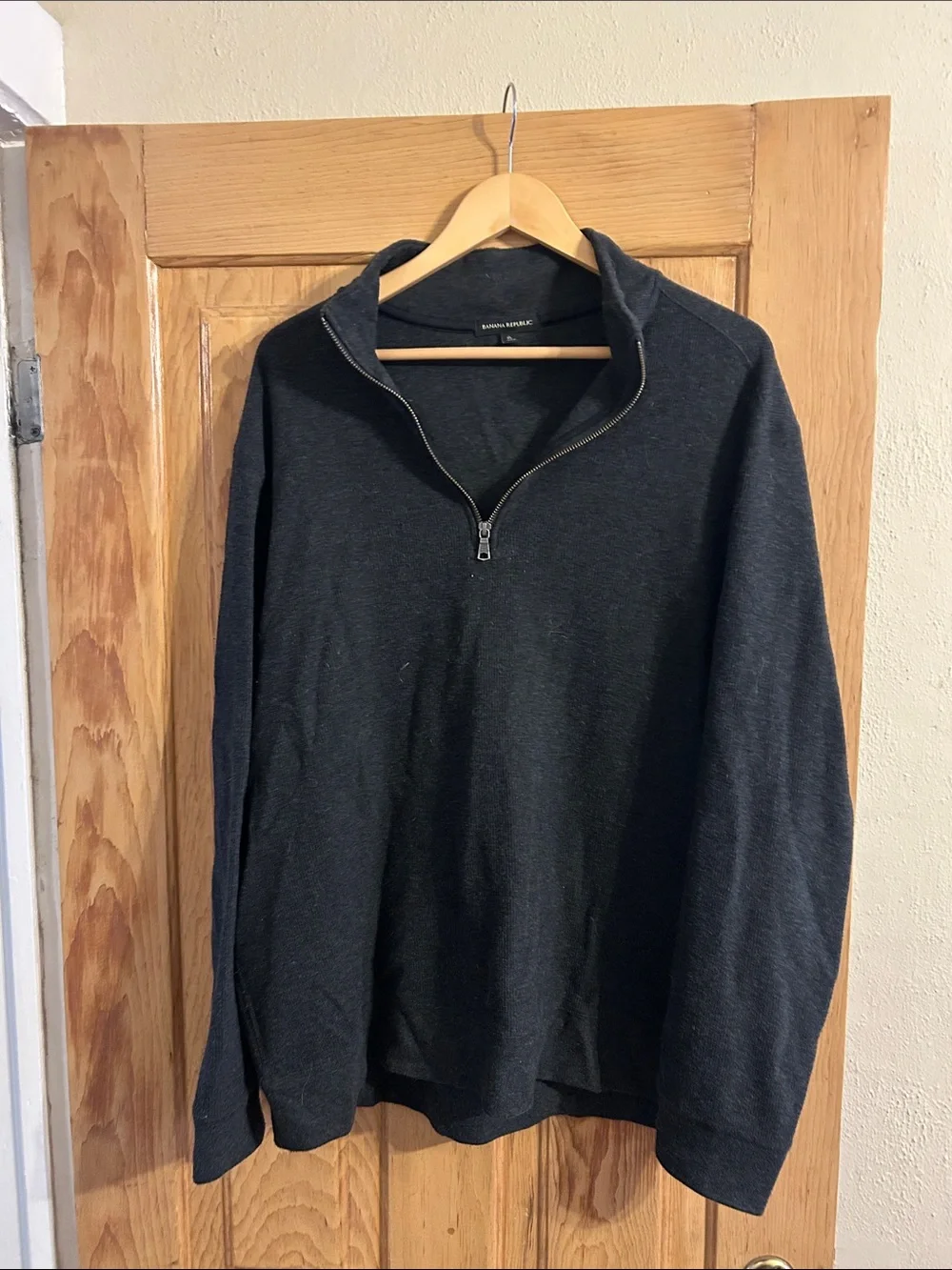 Banana Republic Men’s Dark Charcoal Zip-Up Sweater